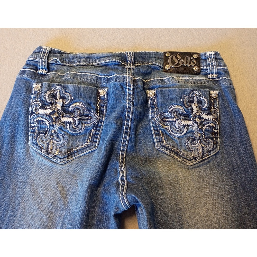 CELLO Women's Med Wash Jeans Boot Cut Pants Size 15 Y2K - Picture 8 of 12